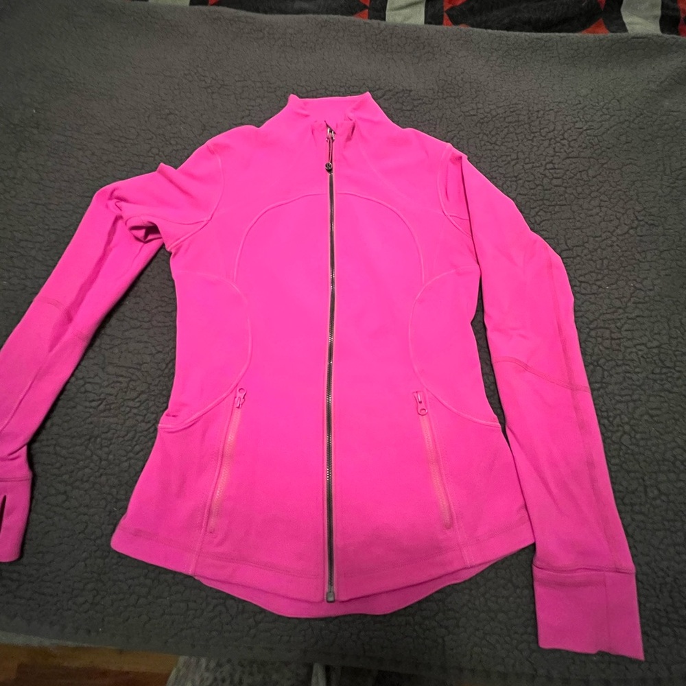 Lululemon Force zip up jacket bright pink size 6